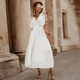Women Date Dress Chiffon Dress Slim Fit Dress