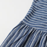 Women Dresses Spring Retro Denim Dress Women's Stand Collar Single-Breasted Dress (Qymy0409)