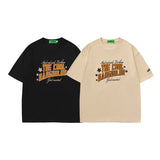 Men T Shirt Summer Retro Alphabet Embroidered Short Sleeve T-shirt