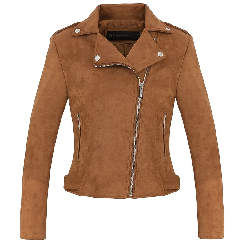 Women Leather Jacket Motorcycle Clothing Fall Leather Jacket Coat