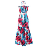 Women Date Dress Summer Sexy Tube Top Sheath Fishtail Skirt Suit Dress