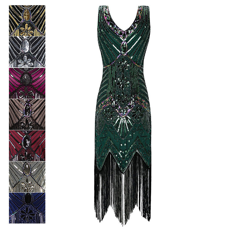 Flappers 1920S Dress Vintage Sequins Dress Party Banquet Evening Dress