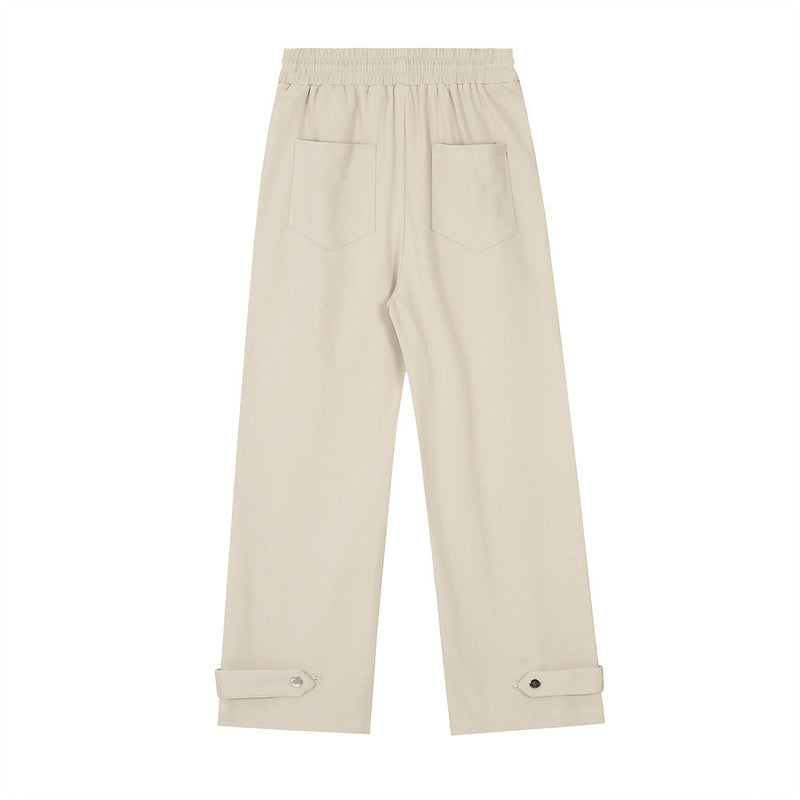 Men Sweatpants Daily Casual Pants Men's Loose Flow Sports Solid Color Straight-Leg Trousers