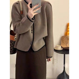 Women Knitted Cardigan Sweater Coat Female Autumn Loose Knitted Cardigan Bow Top
