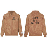 Gallery Dept Hoodie Letter Tie-Dye Washed Hooded Sweater Cardigan Jacket