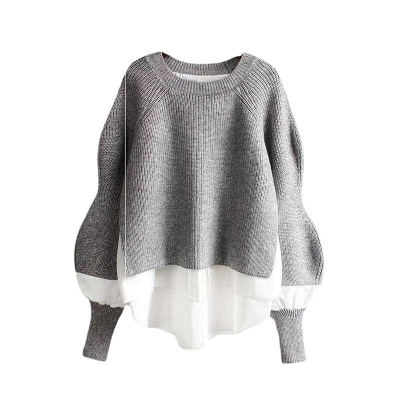 Women Knitted Pullover Spring and Autumn Sweater Knitted Top