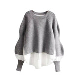 Women Knitted Pullover Spring and Autumn Sweater Knitted Top
