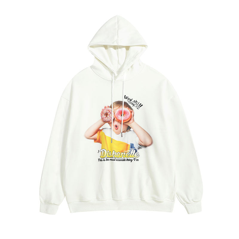 Men Hoodie Retro Fun Portrait Printing Couple Hooded Sweater Oversize