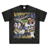 Mens Vintage Football T-Shirt MODRIC Printed Short Sleeve T-Shirt Vintage Wash