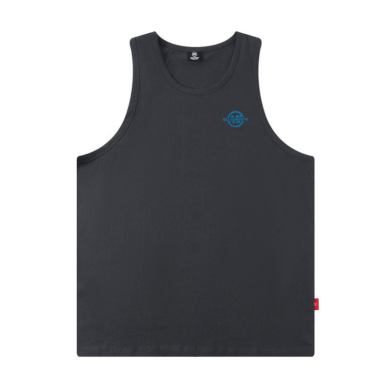 Men Vest Vintage Letter Print Sleeveless Vest Men