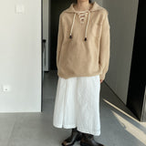 Women Winter Knitted Sweater Crew Neck Thick Sweater Winter Loose-Fitting Long Sleeve Sweater R8826