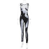 Women Jumpsuit Summer round Neck Sleeveless Jumpsuit