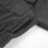 Women Trench Coat Women's Woolen Jacket Short Top Autumn and Winter Puff Sleeve Women's Clothing