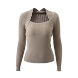 Women Sweater Knitwear off-Shoulder Pullover Slim Bottoming Shirt