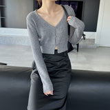 Women Cardigan Sweater Long Sleeve Knitted Sweater Cardigan Slim V-neck Sexy Sweater Coat 8t8232