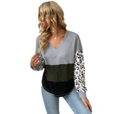 Women Knitted Sweater Autumn Long Sleeve Leopard Print Sweater