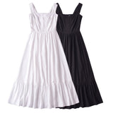 Women Dresses Summer Square Collar Bow Lace Dress (Xds0414)