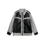 Unisex Jacket Retro Patchwork Jacket Loose Spring and Autumn Coat
