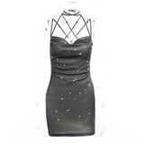 Women Dresses Sexy Suspenders Backless Dress Hip Skirt