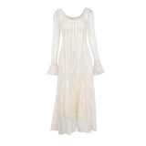 Women Dresses Lace Long Sleeve Dress Autumn Winter Long Dress (Csm202403)