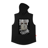 Men Vest Hooded Vest Retro Hip Hop Casual Sleeveless T-shirt Men and Women