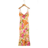 Women Dresses Summer Printing Slip Dress Backless Sexy Dress (Xds0414)