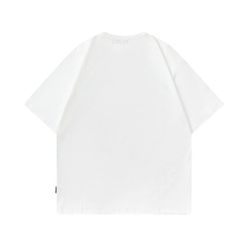 Men T Shirt Flame Print Couple Short Sleeve T-shirt