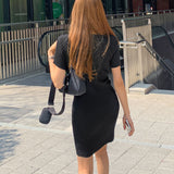 Women Dresses V-neck Short Sleeve Dress