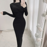 Women Dresses Long Sleeve Dress Autumn Hip Skirt