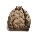 Unisex Winter Cotton Coat Vintage Cotton Stand Collar Stretchy Sleeves Cotton-Padded Coat