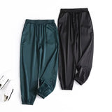 Women Sweatpants Casual Pants Elastic High Waist Loose Tappered Wide Leg Pants