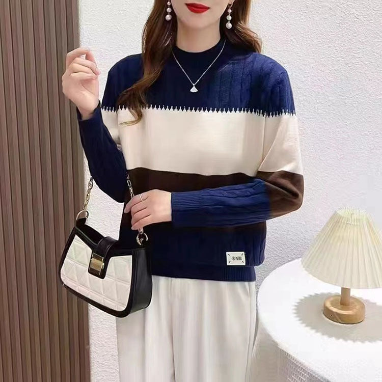 Women Knitted Pullover Autumn and Winter Turtleneck Sweater Leisure Pullover Knitwear