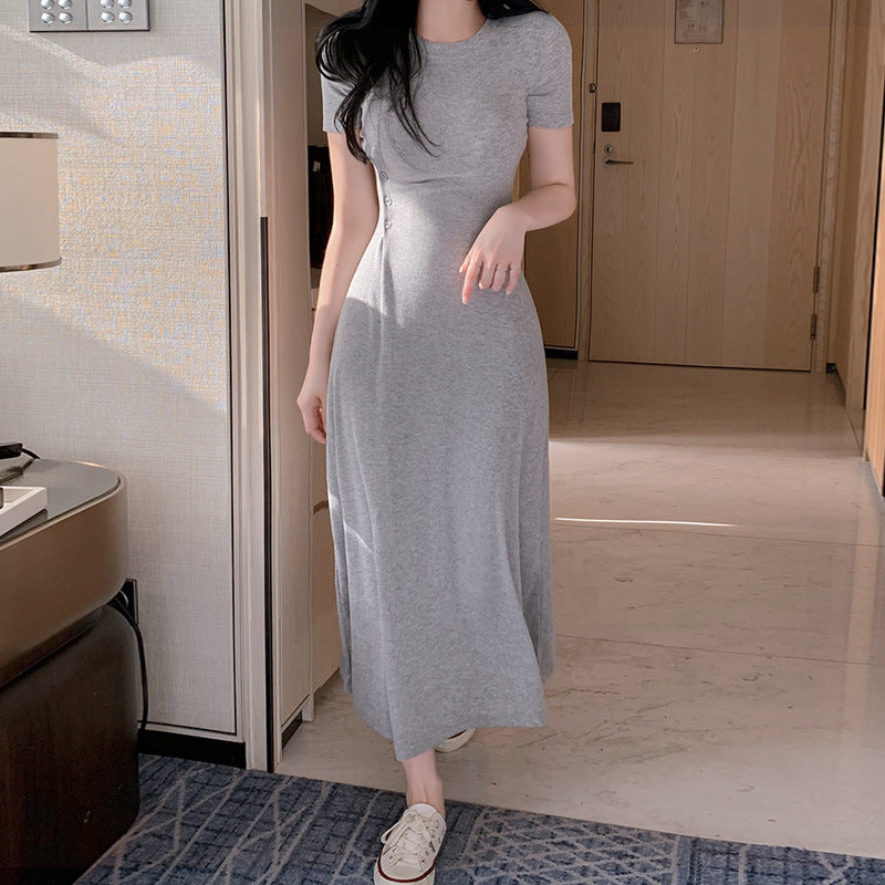 Women Dresses Short Sleeve round Neck Dress Long Dress