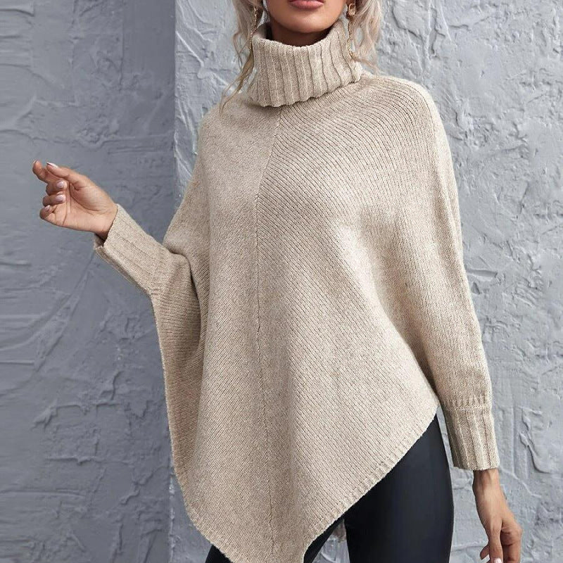 Women Knitted Sweater Coat Autumn and Winter Turtleneck Sweater Top