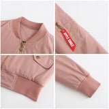 Women Trench Coat Bomber Jacket Women Baseball Jacket Spring and Autumn Flight Suit Long Sleeve Coat