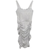 Women Dresses Backless Comfortable Sexy Square-Neck Sheath Sleeveless Suspender Dress