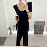Women Dresses V-neck Dress Short Sleeve Dress
