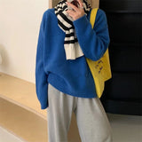 Women Knitted Pullover Autumn and Winter round Neck Sweater Loose Top