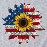 T-shirt pattern sunflower print round neck casual short sleeve