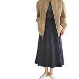 Women Knitted Skirt Autumn and Winter Knitting Skirt Pleated Skirt