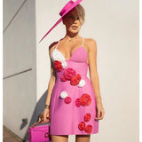 Women Dresses Bandage A- line Skirt Pearl Suspender Sexy Party Skirt (Ont0408)