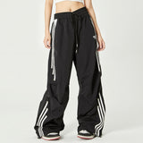 Men Sweatpants Side Stripe Stitching Wide Leg Casual Trousers