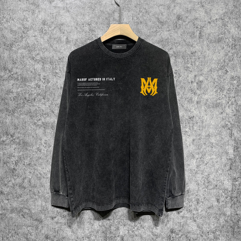 Amiri Long-Sleeve Shirt Vintage Distressed Long Sleeve T-shirt