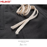 MIJKO Mens Vintage Pants Breasted Sports Black Casual Pants