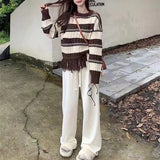 Women Knitwear Autumn and Winter Tassel round Neck Sweater Loose Sweater