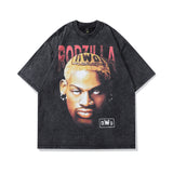 Men T Shirt Hip Hop Rap Character Printed Short Sleeve T-shirt