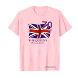 Inspired by Queen's Platinum Jubilee 2022 Elizabeth 70 Years T-shirt Logo Printed Short Sleeve T-shirt