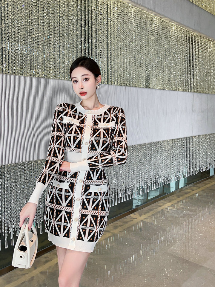 Women Maxi Dress Classic Style Knitted Dress