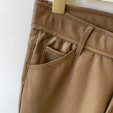 Women Sweatpants Casual Wide Leg Pants High Waist Women Leather Pants