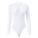 Women Jumpsuit Spring Sexy Turtleneck Hollow-out Long Sleeve Jumpsuit